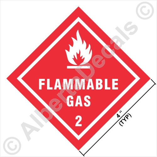 Flammable Gas 2 Stickers Made In Calgary Alberta Canada