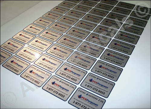 Metallic stickers contour-cut Alberta manufacturer